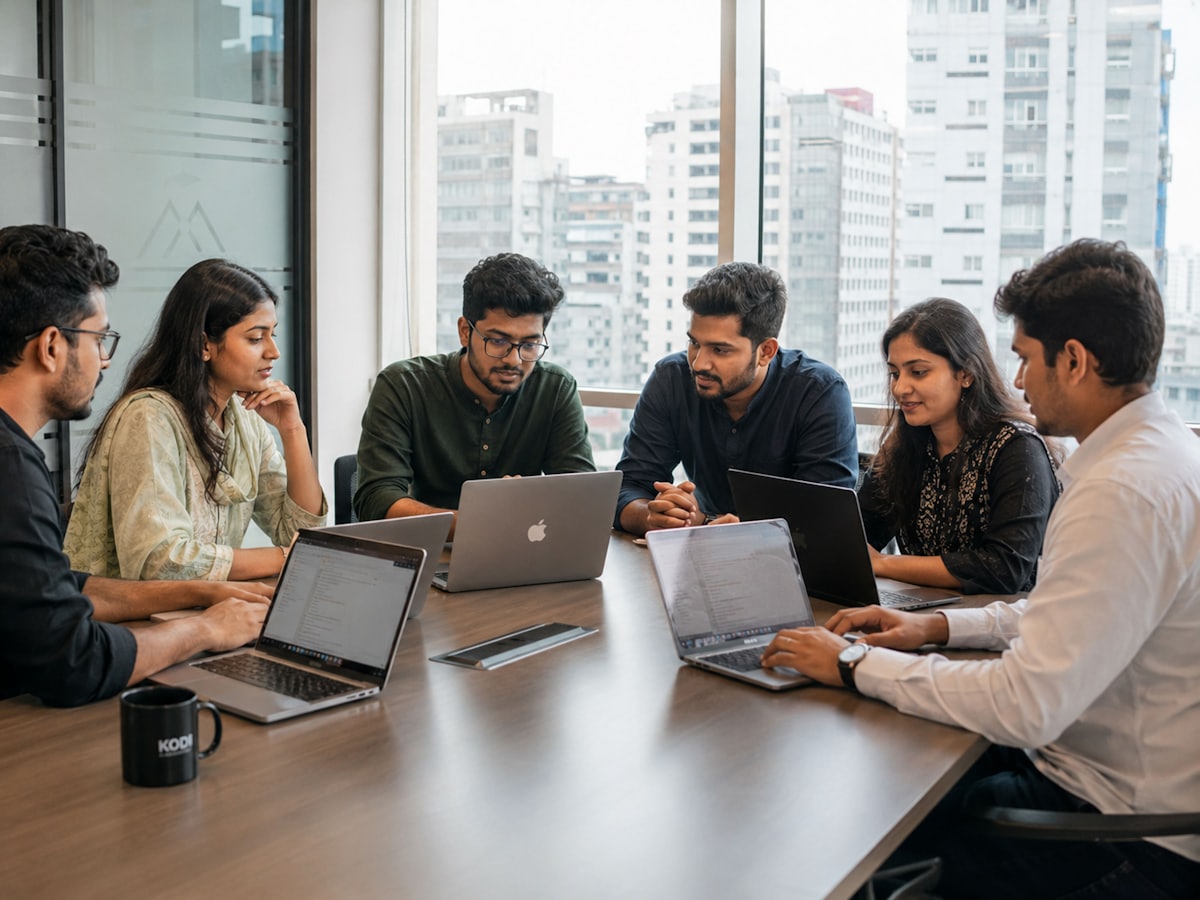 Parthynex IT team collaborating in a modern office